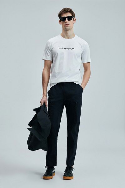 Lufian 111020250 Fusion Modern Graphic T-Shirt Ανδρικό T-shirt Λευκό