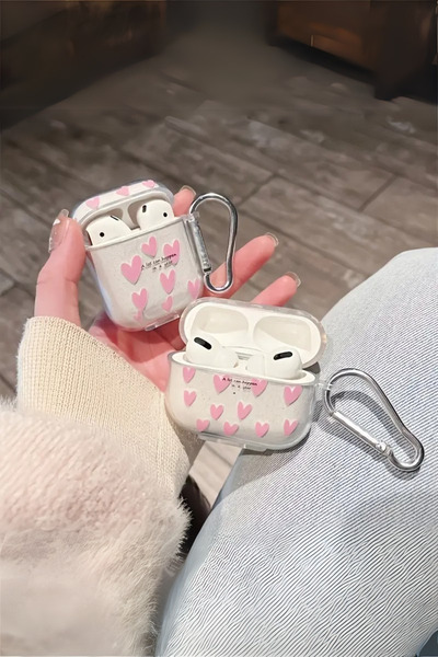PSGT Apple Airpods Pro / Pro2 Uyumlu 2025 Pembe Kallplı Kulaklık Kılıfı