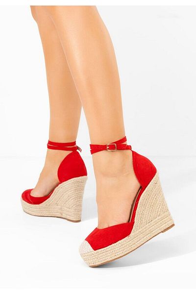 B T Shoes Sandale cu platforma Saniza V3 rosii