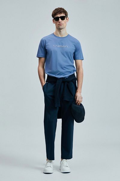 Lufian 111020250 Ανδρικό μπλουζάκι Fusion Modern Graphic T-shirt Λιλά