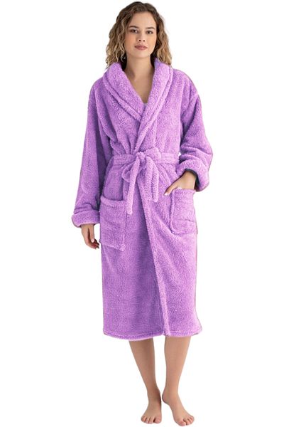 Star Fashion Cocolino women's bathrobe, with pockets and drawstring at the waist, warm and comfortable