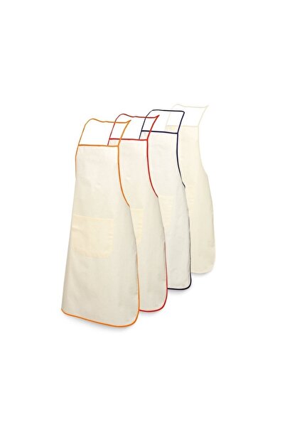 dalimag Cotton kitchen apron, front pocket, white-red 60/90cm, chilli