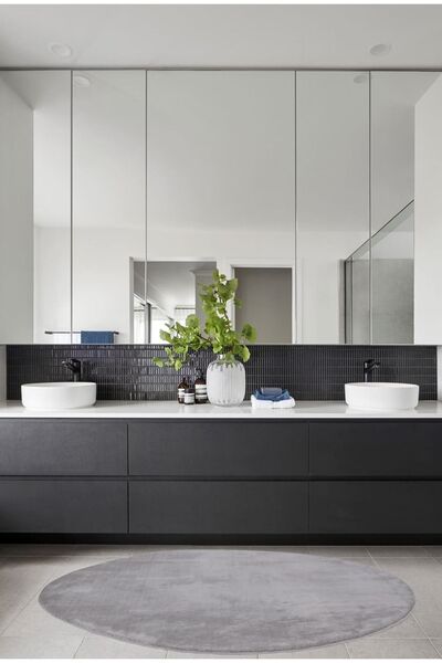 LİNOS HOME Light Gray Round Overlock Plush Soft Washable Non-Slip Base Carpet...