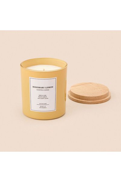 Rakle Le Jardin Rosemary Lemon Scented Candle - Yellow - 200 Gr