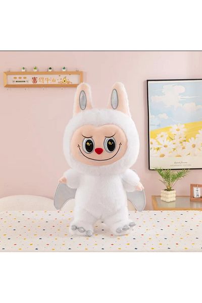 NB market White Dragon Labubu Plush Toy with Wings Tail Series Labubu Plush Toy