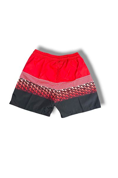FOLKLORİST Red-Black Striped Men's Sea and Pool Shorts 2025-2026 New Season