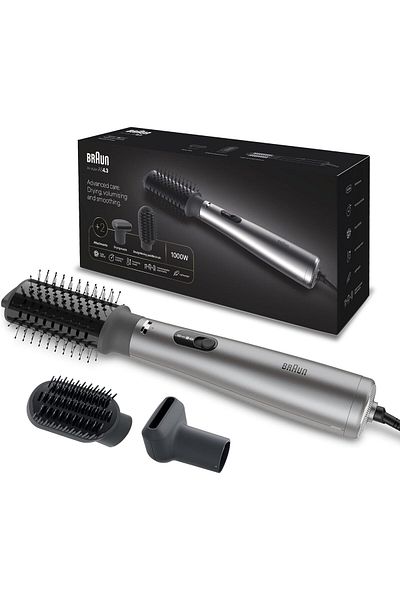Braun Braun Airstyler AS4.3 Advanced Care Dry, Volumize & Smooth 1000W with 2 Nozzles & Paddle Brush Airbrush