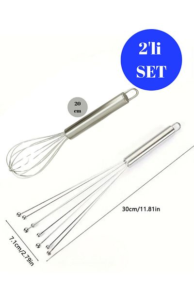 DORRY HOME 2-Piece Stainless Steel Classic and Ball Beater |   Ergonomic Handle Wire Mixer |   Kitchen Hand Mixer