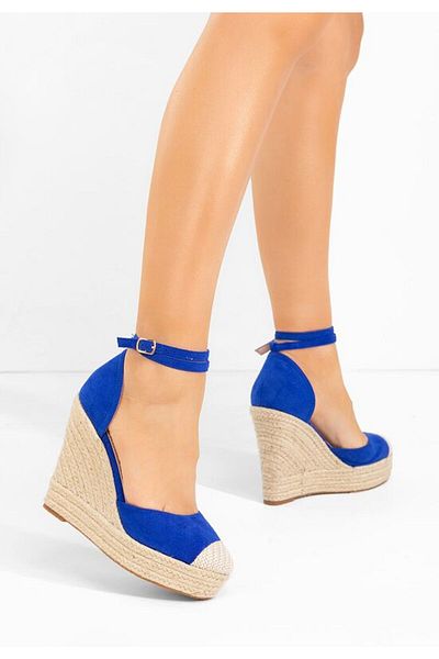B T Shoes Saniza V3 blue platform sandals