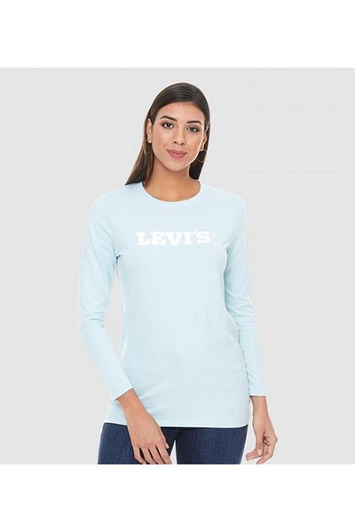 Levi's حذاء رياضي أزرق فاتح بشعار موسمي للنساء