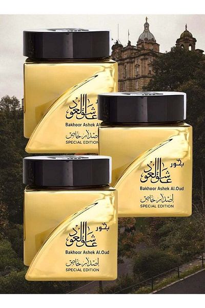 ALMAS Mas Al Atoor - 3 Pieces Oud Lover Golden Incense 30g