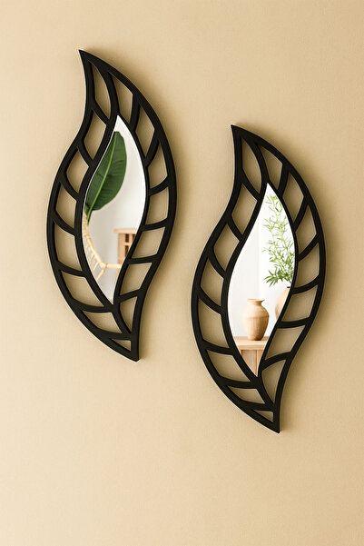 home trend değer verdiklerinize Yaprak Tasarım Aynalı 2'li Duvar Dekoru