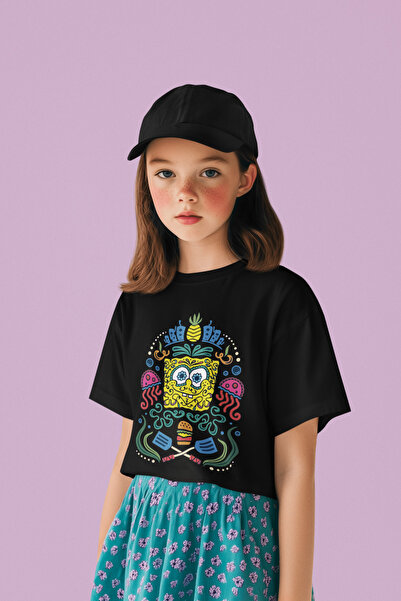 SEVBANO تي شيرت للأطفال بتصميم سبونج بوب مطبوع للجنسين (1-12 سنة)