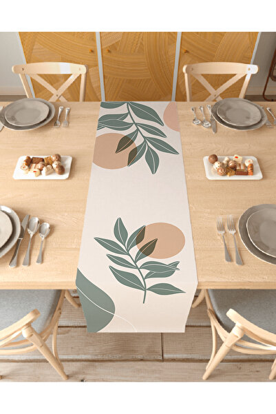 GREENDECOR Frunză cu model boem, design special, față de masă decorativă impr...