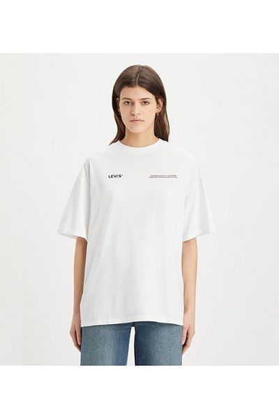 Levi's WHITE GRAPHIC SHORT STACK TEE for Women