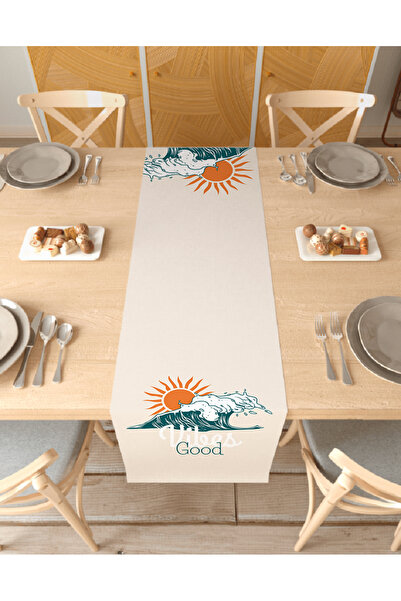 GREENDECOR Good Vibes Denim cu model marin, design special, cu imprimare digi...