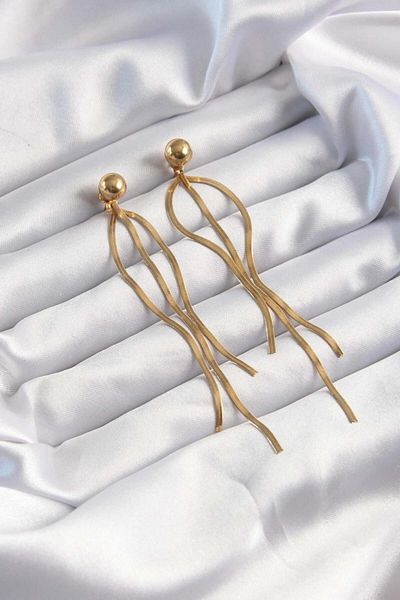 AfraBeauty 316L Steel Gold Italian Model Ball Stud Earrings