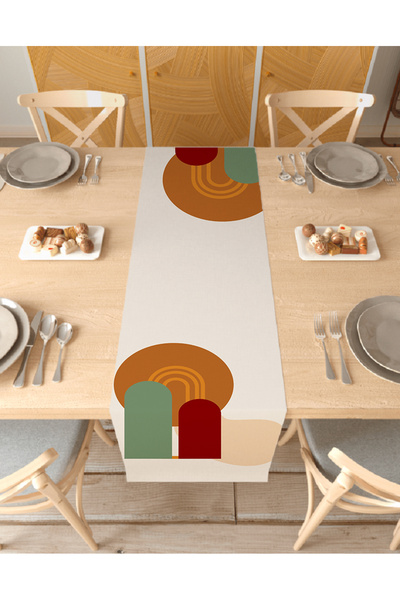 GREENDECOR Geometric Line Bohemian Pattern Special Design Runner Digital Prin...