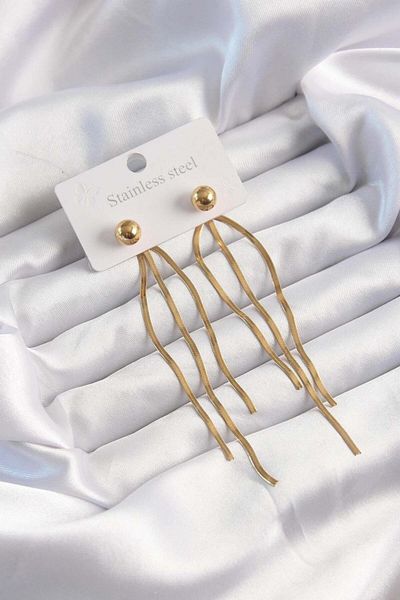 AfraBeauty 316L Steel Gold Italian Model Ball Stud Earrings