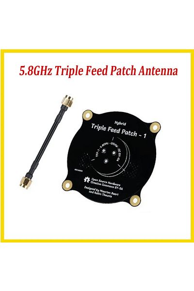 Yıldız İHA Antenna Sma 5.8Ghz Triple Feed Patch Antenna Sma / Rp Sma Directional Circularly Polarized Antenna F