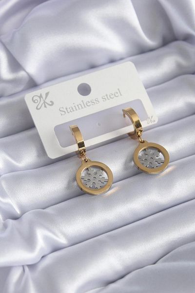 AfraBeauty 316L Steel Gold Snowflake Model Women's Earrings