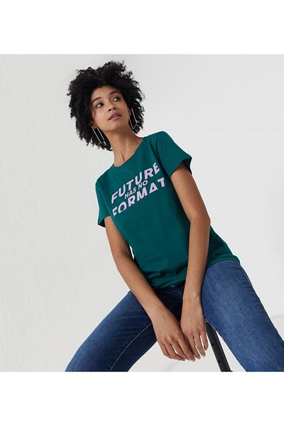 Levi's GREEN WT SCOOP NECK PRFCT TEE LEGCY FOREST BIOME GRAPHIC for Women