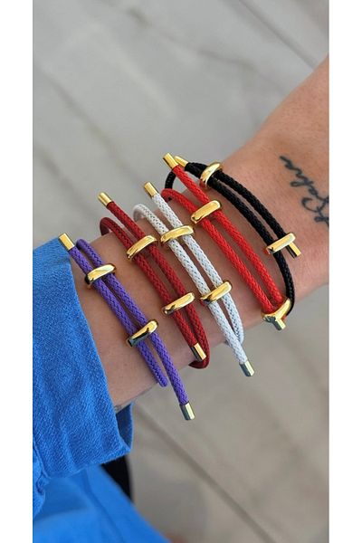 Özce Steel Adjustable Rope Braided Bracelet (Color Variation)