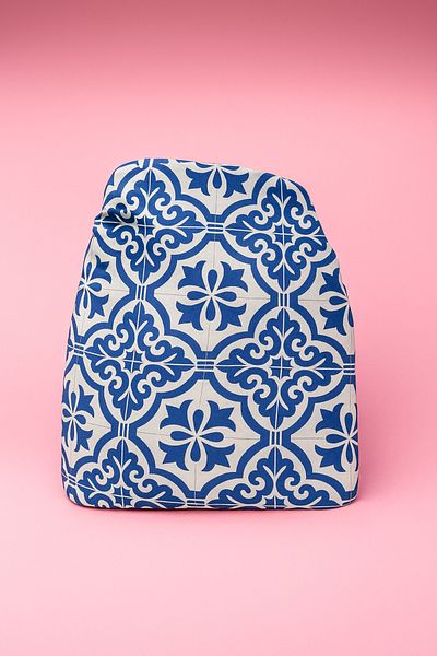 pistore Rochie de plajă pentru femei din satin cu modele din ceramică alb albastru, sezon nou