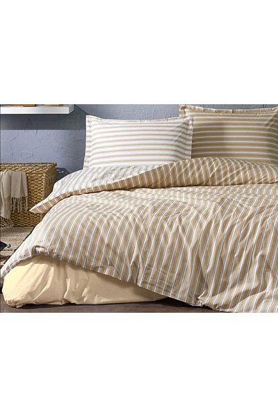 RBY Özdilek Double Ranforce Duvet Cover Set Trioline Brown