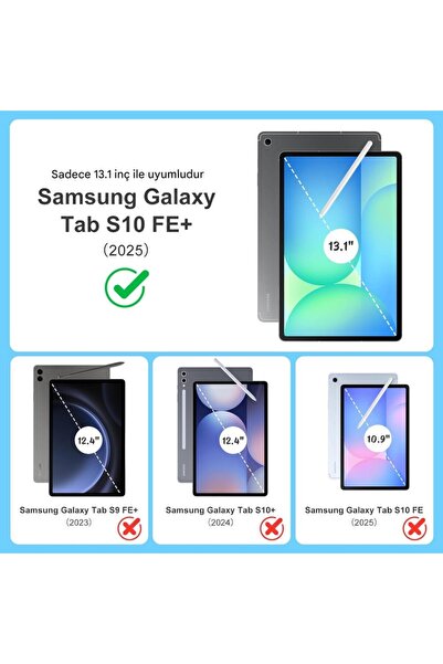 UnDePlus Samsung Galaxy S10 FE+ Plus 13.1inç Kılıf Flip Cover Kalem Bölmeli PC Case Rose Gold