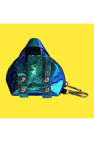 SOSYETEZGAHI Coin Purse & Earphone Case – Mini Bag with Hanging Keychain Apparatus – Parliament Blue Color