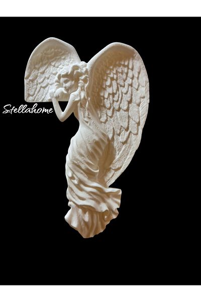 Home White Beautiful Angel Decorative Door Edge Decor Ornament Modern Door Ornament with Place to Hang (Right Side)
