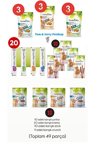 Gardenmix Tom&jerrypetshop-garden Mix Kedi Ödül Maması/ Stick,crunch,krema,ço...