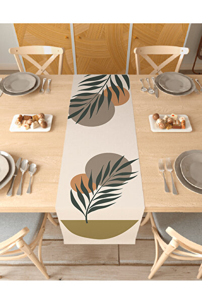 GREENDECOR Frunză cu model boem, design special, față de masă decorativă impr...