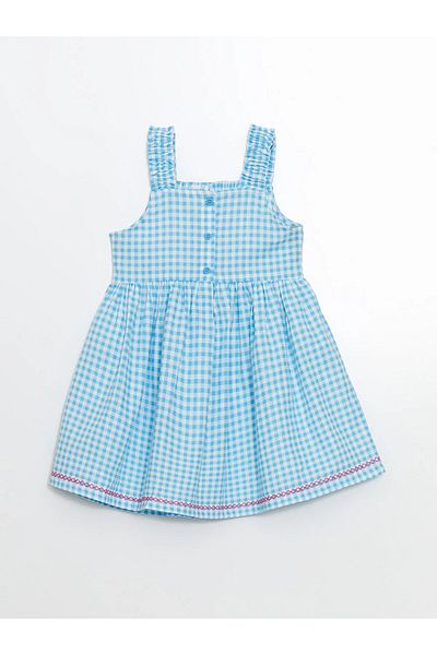 LC Waikiki Square Neck Floral Girl's Linen Dress