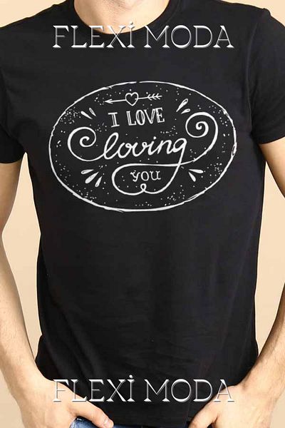 Hunors Sportswear & Company I Love Loving You Scris Cuplu Îndrăgostiți Combinație Tricou supradimensionat din 2 piese