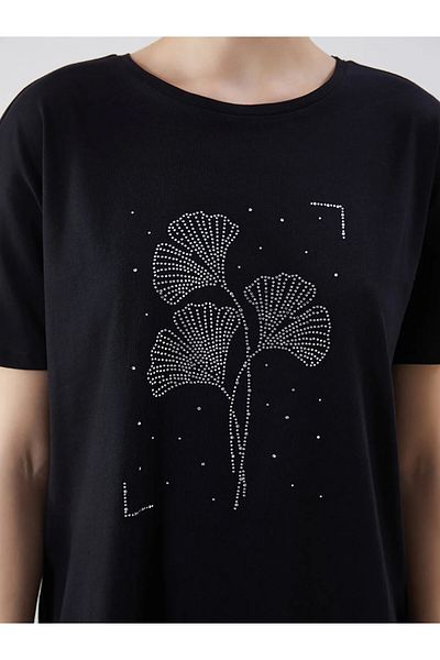 LC Waikiki Tricou de damă din bumbac pieptănat cu decolteu rotund