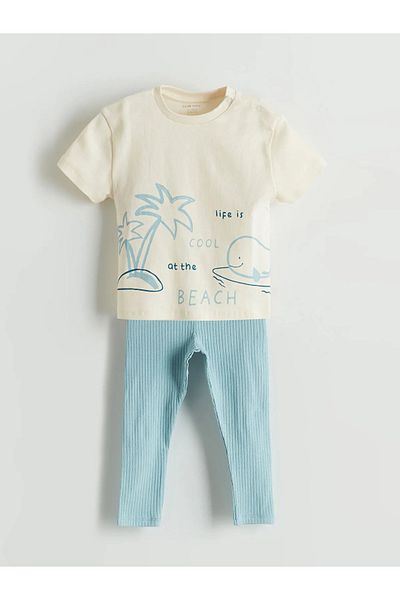 LC Waikiki Organic Fabric Baby Boy T-Shirt and Pants 2-Piece