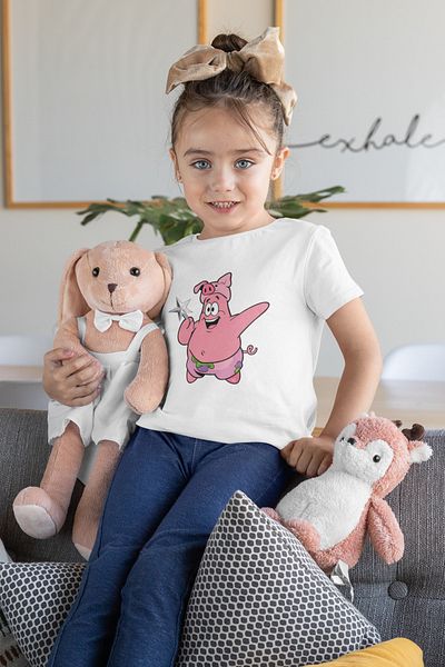 SEVBANO Tricou unisex pentru copii cu desene animate Spongebob Patrick (vârsta 1-12)