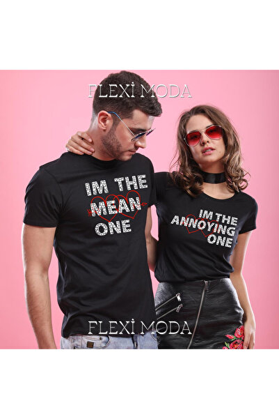 YRN COLLECTION متوسط واحد، واحد مزعج! تي شيرت كبير الحجم مكون من قطعتين للزوج...