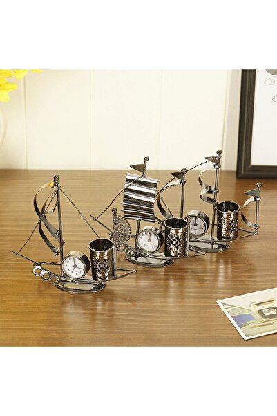 Genel Markalar Şık Yelken Desenli Metal Saatli Kalem Kutusu, Modern ve Zarif ...