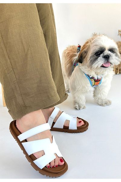 Zerenyus Άνετες καλοκαιρινές παντόφλες Kooni White Nubuck