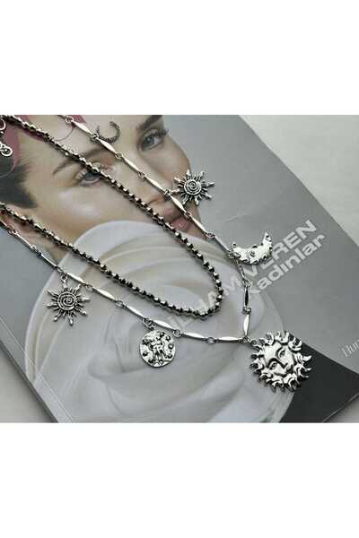 Azra Accessories Zara Model Çoklu Charmlı Kolye