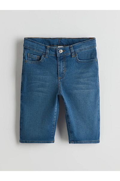 LC Waikiki Boys' Jean Shorts with Adjustable Elastic Waist