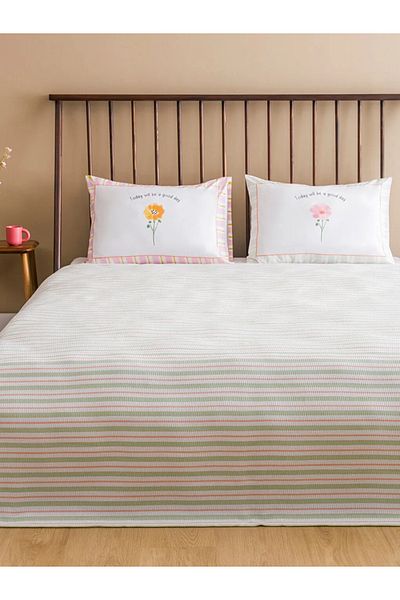 LC Waikiki Lcw Home Mixed Flower Pattern Double Pique Set