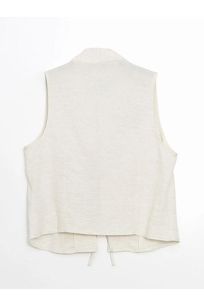 LC Waikiki Linen Blended Women's Vest with Binding Detail