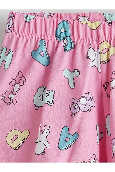 LC Waikiki Printed Girl's Shorts Pajama Set