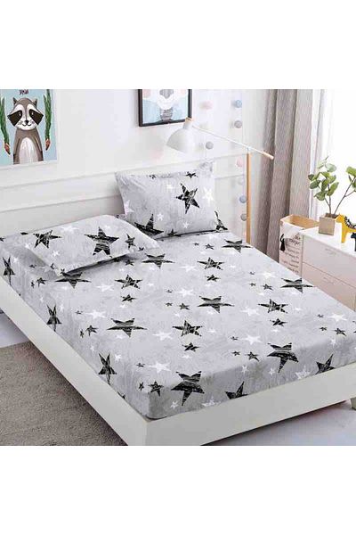 CHIRASO CHIRASO Colorful Elastic Bed Cover Set, 1 Person, Fine Cotton 90x200, with 2 Pillowcases