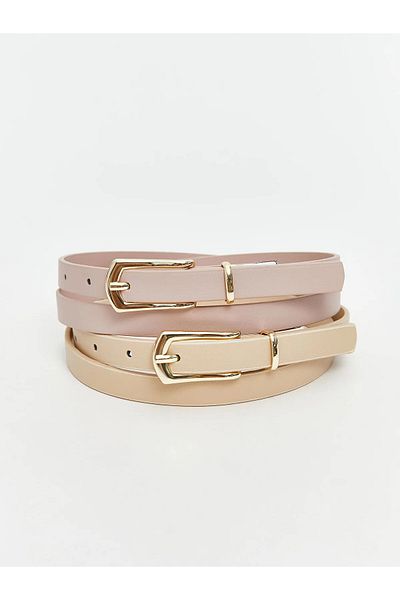 LC Waikiki Leather Look Women's Belt 2 Pack