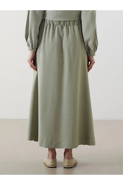 LC Waikiki Elastic Waist Linen Blended Skirt